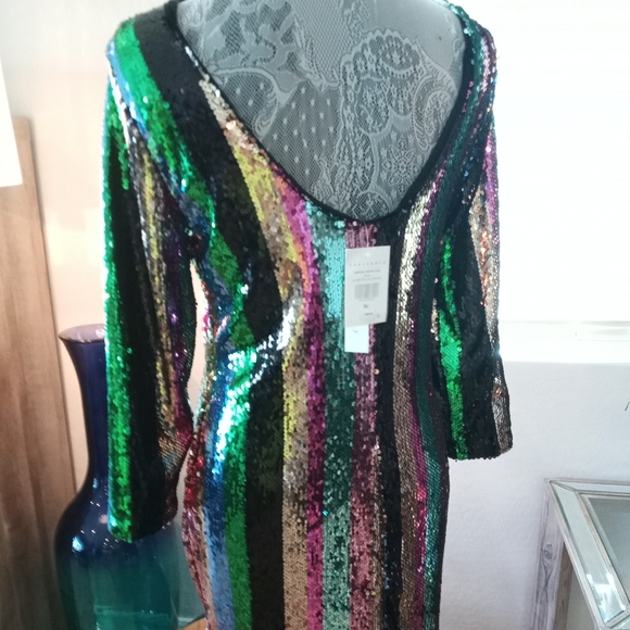 Sanctuary Sequined Over the Rainbow PRIDE LBGTQ Fun Party Dress Small NWT - Picture 10 of 16